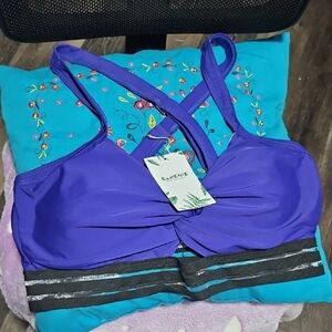 Purple Strappy Sports Bra